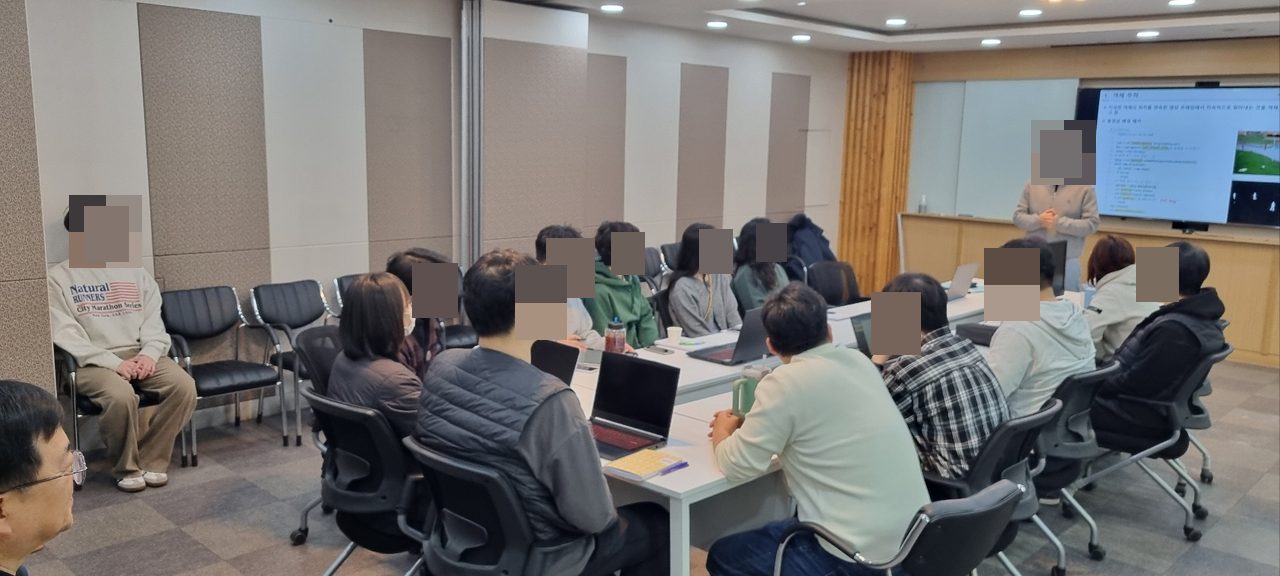보험 IT 전문기업 ㈜에이전시프로 대상 Python·OpenCV 영상처리 기술지도 실시 활동 사진(자동 얼굴 모자이크 적용)